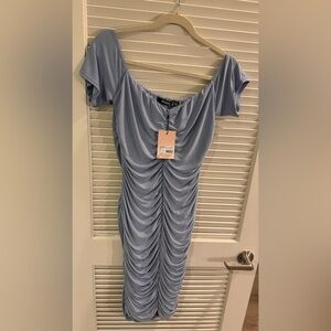 Missguided Plus Bardot Runched midi dress